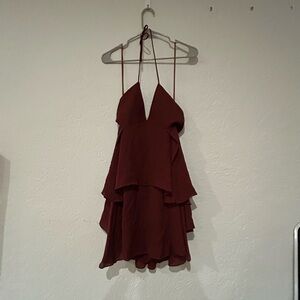 A.L.C. Thalissa Silk Burgundy Cami Dress